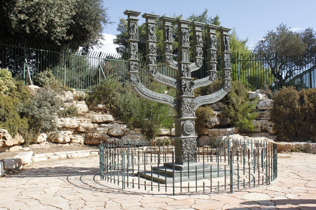A large menorah in Jerusalem